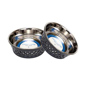 Country Living Set Of 2 Stainless Steel Dog Bowls - Farmhouse Style, Durable & Non-Slip, Ideal for Medium/Large Dogs, Easy Clean Pet Feeder
