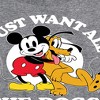 Boys' - Disney - Mickey Pluto Just Want All Dogs Long Sleeve Graphic T-Shirt - 2 of 4