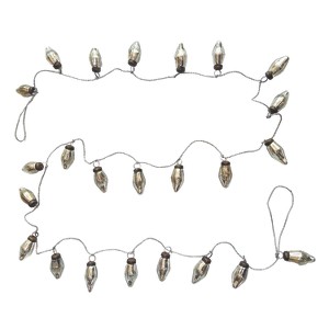 Storied Home Mercury Glass Ornament Garland with Silver Cord, Silver Finish - 1 of 2