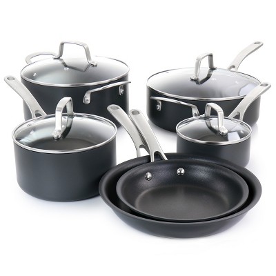 10 Piece Black Nonstick Aluminum Cookware Set