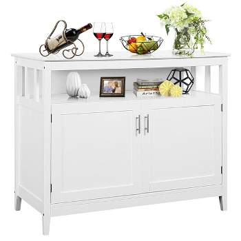 Costway Modern Kitchen Storage Cabinet Buffet Server Table 36" Sideboard Dining Wood White