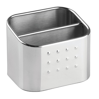 iDESIGN Forma Polished Stainless Steel Sink Organizer Set with Sponge and Scrubby: Kitchen Storage, Hand Wash, 3.5" Height