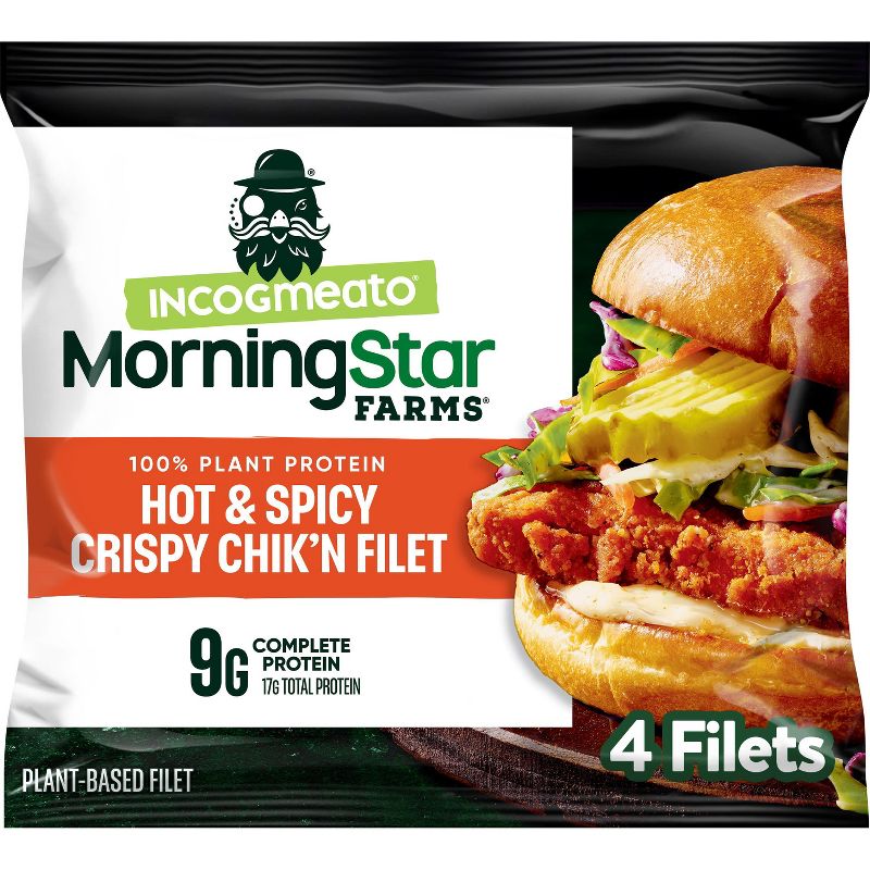 Morningstar Farms Frozen Incogmeato Hot &#38; Spicy Crispy Chik&#39;n Filet - 4ct/12oz, 1 of 7