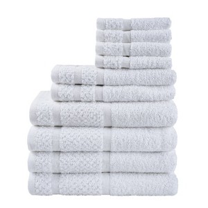 Attop 10 Piece Towel Set with Upgraded Softness & Durability, Light Grey - 1 of 4