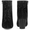 BLISSFUL STEP Pointed Toe Block Heels Floral Lace Ankle Boots for Women - 2 of 4