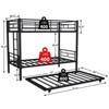 VASIP Twin Over Full Metal Bunk Bed with Ladder, Heavy Duty Frame & Full-Length Guardrail for Teens and Adults,White - 2 of 4