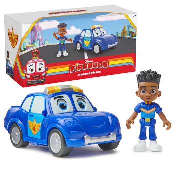Disney Junior Firebuds Friends Jayden and Piston Figure and Police Car Set