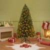VEVOR Christmas Tree, 4ft Prelit Artificial Xmas Tree,Decor Trees with 120 Warm White LED Lights, 8 Lighting Modes, 539 Branch Tips & Metal Base,Green - 2 of 4