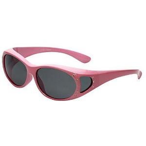 Calabria 2866 POLARIZED Unisex Medium Fitover Sunglasses in Pink with Rhinestones/grey - Frame(Width:140mm/Height:38mm) - 1 of 1