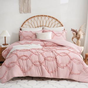 Comforter Set For Adult, 3 Piece Comforter Sets with Lace & Bedding for All Season - 1 of 4