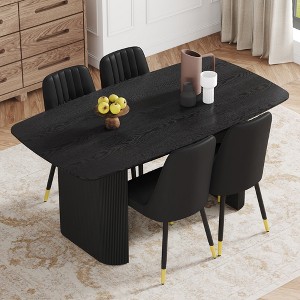 5-Piece Dining Set with MDF Table and 4 Chairs with PU Cushions - 1 of 4