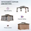 Gloweer Outdoor Hardtop Aluminum Gazebo Permanent with Polycarbonate Double Roof, with Curtain and Net - 4 of 4