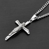 West Coast Jewelry Men's Polished Crucifix Cross Stainless Steel Necklace - 3 of 4