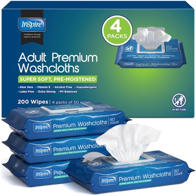 Inspire Adult Wet Wipes, Adult Wash Cloths, Adult Wipes for Incontinence & Cleansing for Elderly, 8"x12"