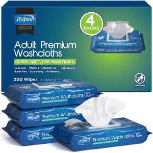 Inspire Adult Wet Wipes, Adult Wash Cloths, Adult Wipes for Incontinence & Cleansing for Elderly, 8"x12" - 1 of 4