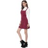 INSPIRE CHIC Women's Corduroy Button Front A-Line Bib Overall Pinafore Skirts - 4 of 4
