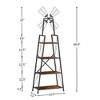 4-Tier Narrow Bookshelf, Windmill Shape Decoration Bookcase, Industrial Style Multipurpose Shelving Unit For Bedroom Living Room Home Office - 2 of 4