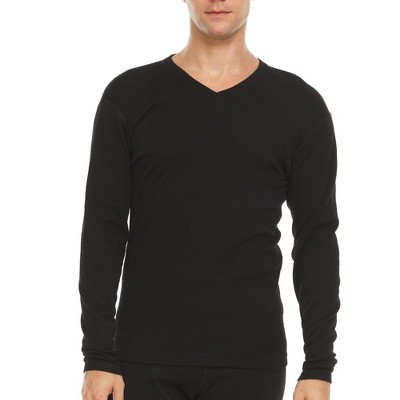 Minus33 Merino Wool Midweight - Men's Long Sleeve V-Neck 100% Merino Wool  Black XXL