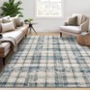 Washable Rug Modern Plaid Rug Non Slip Non Shedding Rug Low Pile Rugs Foldable Indoor Carpet for Living Room Bedroom Study Room Guest Room Playroom - 3 of 4