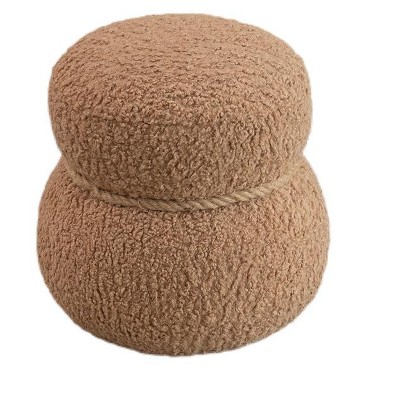 VYNXARIA Light Brown Snowman Ottomans and Benches - Playful and Compact Design, 16.14x16.14x17.32 inches