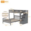 NicBex Twin Over Full Bunk Bed with Guardrail,Loft Bed with Staircase and 3 Storage Grids,Modern Bunk Beds,Noise Reduced Bunk Beds for Bedroom - 3 of 4