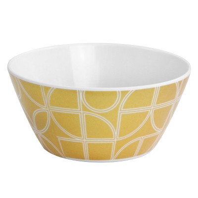 White and Gold Geometric Melamine Dinnerware Set, Service for 4