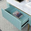 Bella Depot Modern Contemporary Sofa Table White Faux Marble Top Living Room Side Table with Open Bottom Shelve - 3 of 4