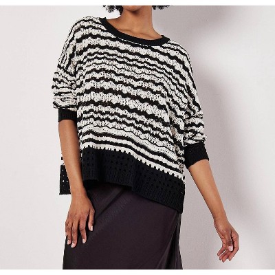 Women's Skyline Stripe Sweater - APRICOT