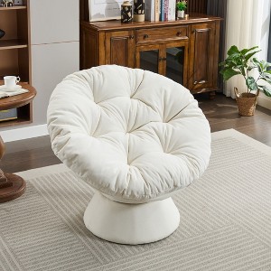 Racxily Oversized Swivel Accent Chair, 360 Swivel Barrel Chair, Papasan Chair for Living Room Bedroom - 1 of 4