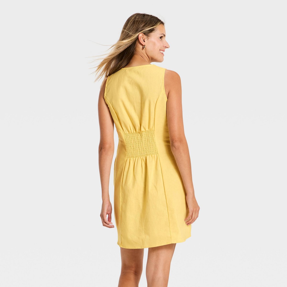Женские платья A New Day Women's Button-Up Midi Dress - A New Day™ Yellow S — фото 2