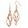 Chisel Stainless Steel Polished Rose IP-plated Dangle Earrings Shepherd Hook - 2 of 4