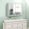Tangkula Mirrored Double Door Bathroom Storage Cabinet Wall Mounted Type Organizer Shelf White - 2 of 4