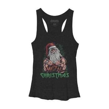 Women's Design By Humans Metal Christmas By cabooth Racerback Tank Top