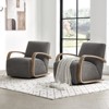 Spruce&Spring Modern Swivel Accent Chair & U-Shaped Wood Armrest - 2 of 4