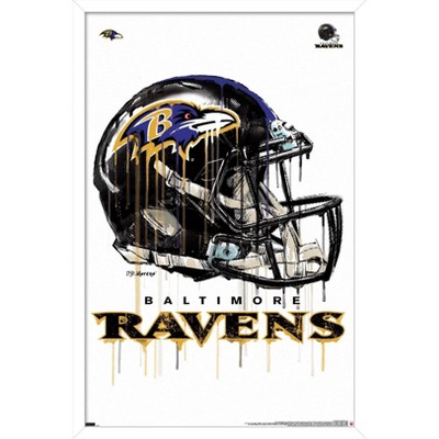 Trends International Nfl Baltimore Ravens - Drip Helmet 20 Framed Wall  Poster Prints White Framed Version 22.375 X 34 : Target