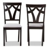 Set of 2 Sylvia Modern And Contemporary Fabric Upholstered And Finished Dining Chairs Gray/Dark Brown - Baxton Studio - 3 of 4