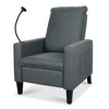 29" Fabric Recliner Chair with Push-Back, Cup Holder, and Phone Slot - 2 of 4