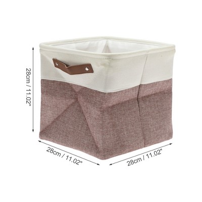 Foldable Beige and Pink Linen Multipurpose Laundry Basket