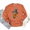 Watercolor Witchy Bear - Womens Garment Dyed Long Sleeve - 2 of 3