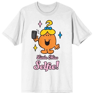 Mr Men and Little Miss Little Miss Selfie Women's White Short Sleeve Crew Neck Tee - 1 of 3
