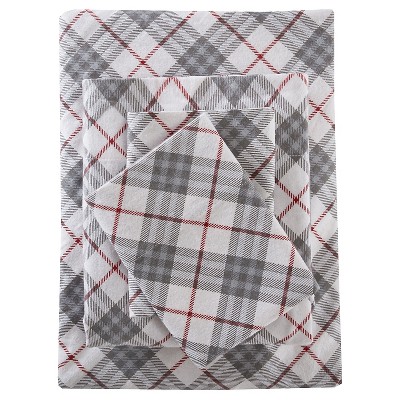 Inverness Angle Flannel Sheet Set (Full) Red