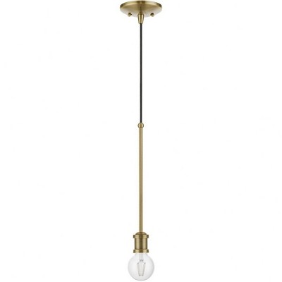 Mini Lansdale 5" Antique Brass Incandescent Indoor/Outdoor Pendant