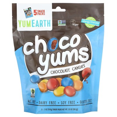 YumEarth Choco Yums Chocolate Candies 5 Snack Packs 0.7 oz each