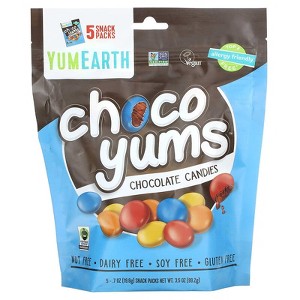 YumEarth Choco Yums Chocolate Candies 5 Snack Packs 0.7 oz each - 1 of 2