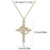 Clotth Rotatable Crown Cross Pendant Necklace, 18k Gold Plated Cross Necklace with Rotatable Crown, Diamond Cross Necklace for Women - 3 of 4