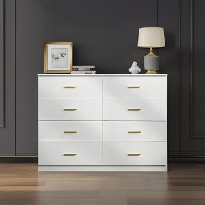 MOEPISY Modern White 8-Drawer Dresser for Bedroom - Ample Storage Wide Chest of Drawers, Sturdy & Safe - 1 of 4
