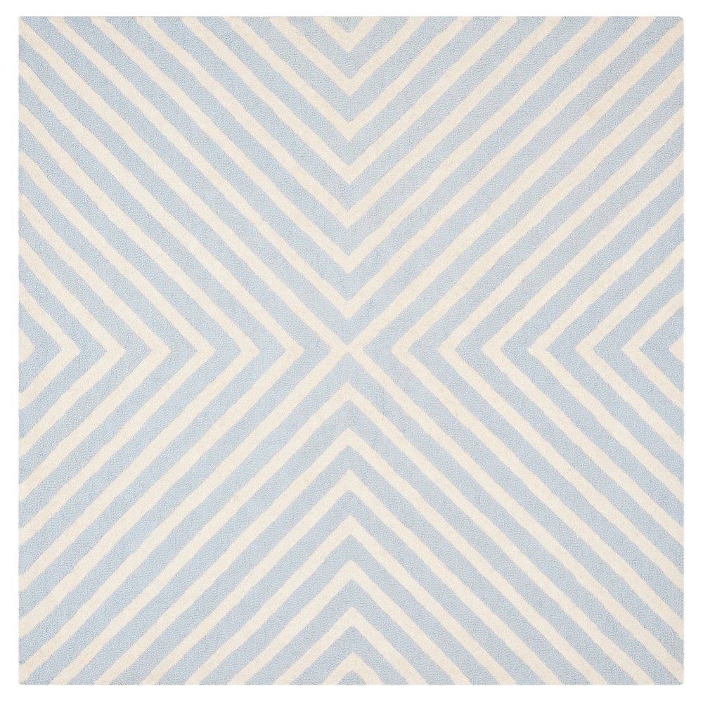 4'x4' Geometric Accent Rug Light Blue/Ivory - Safavieh