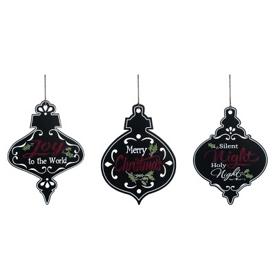 black and white christmas ornament sets