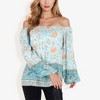 Anna-Kaci Women's Off Shoulder Floral Print Bohemian Blouse - 2 of 4