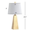 JONATHAN Y 20.5" Alexis Resin Table Lamp (Includes LED Light Bulb) Gold: Modern Geometric Pyramid Base, Silk-Wrapped Cord - 4 of 4